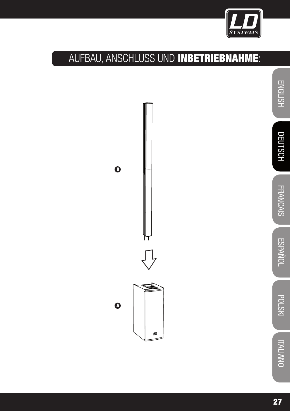 Aufbau, anschluss und inbetriebnahme | LD Systems MAUI 11 MIX W User Manual | Page 27 / 124