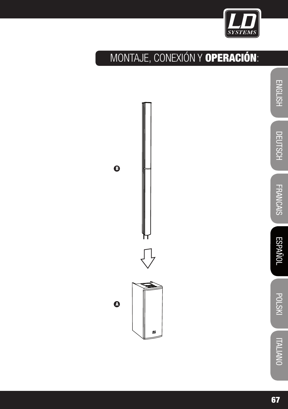Montaje, conexión y operación | LD Systems MAUI 11 MIX W User Manual | Page 67 / 124
