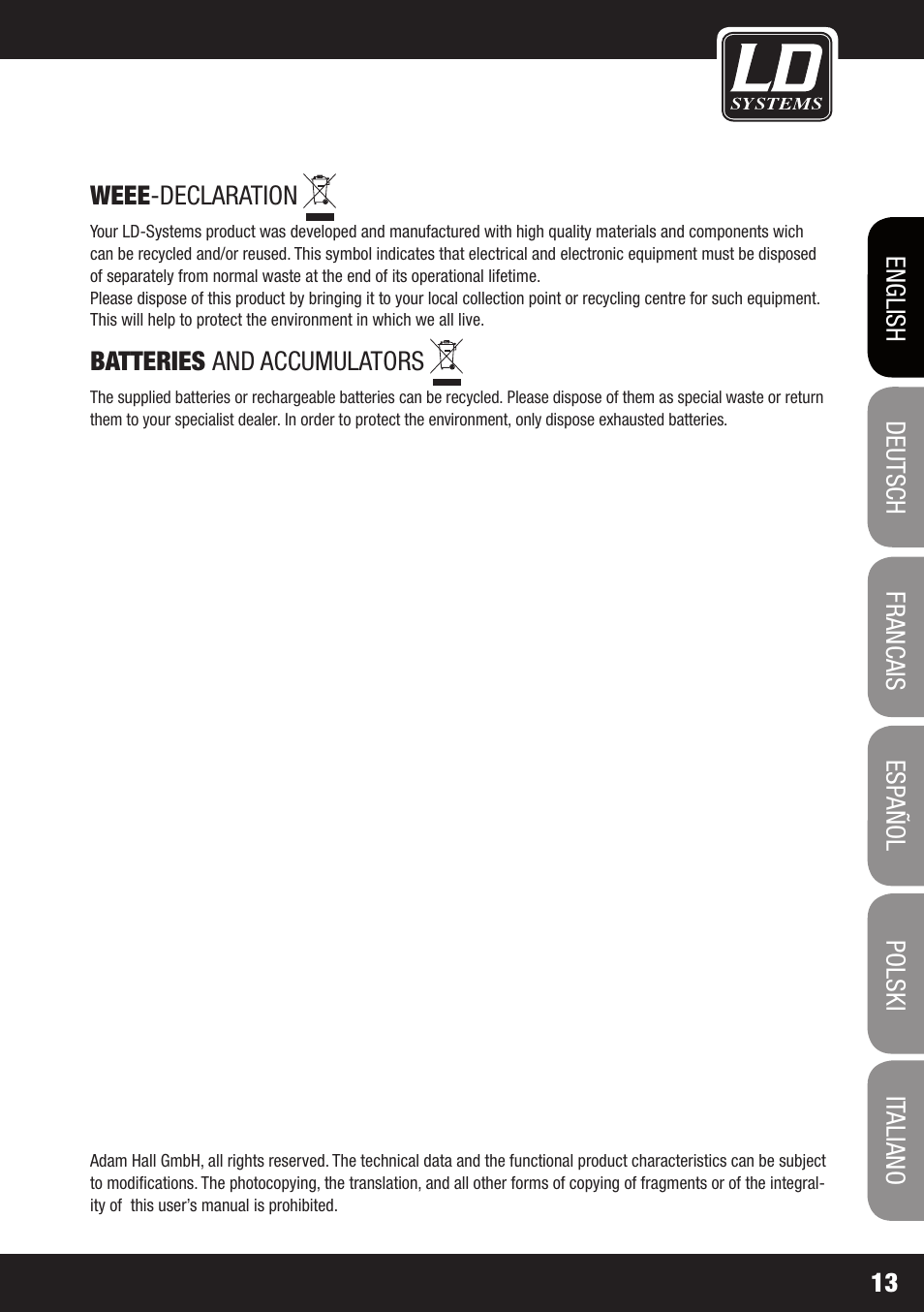 LD Systems MAUI 28 W User Manual | Page 13 / 74