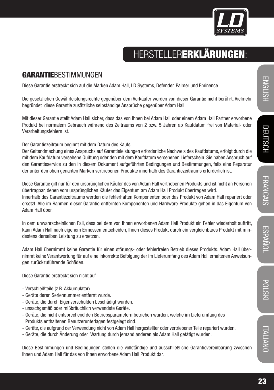 LD Systems MAUI 28 W User Manual | Page 23 / 74