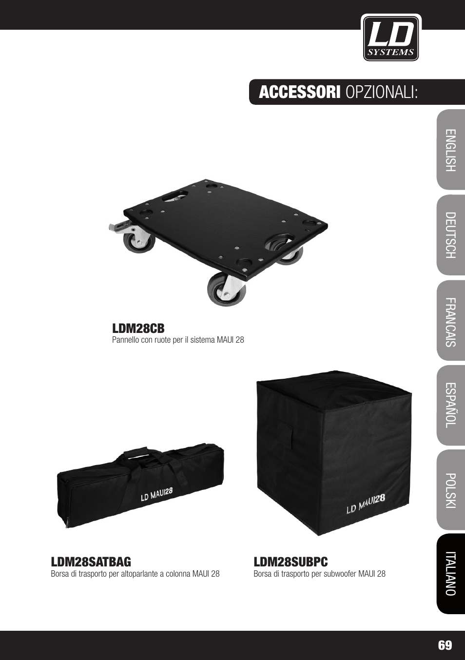 Accessori opzionali | LD Systems MAUI 28 W User Manual | Page 69 / 74