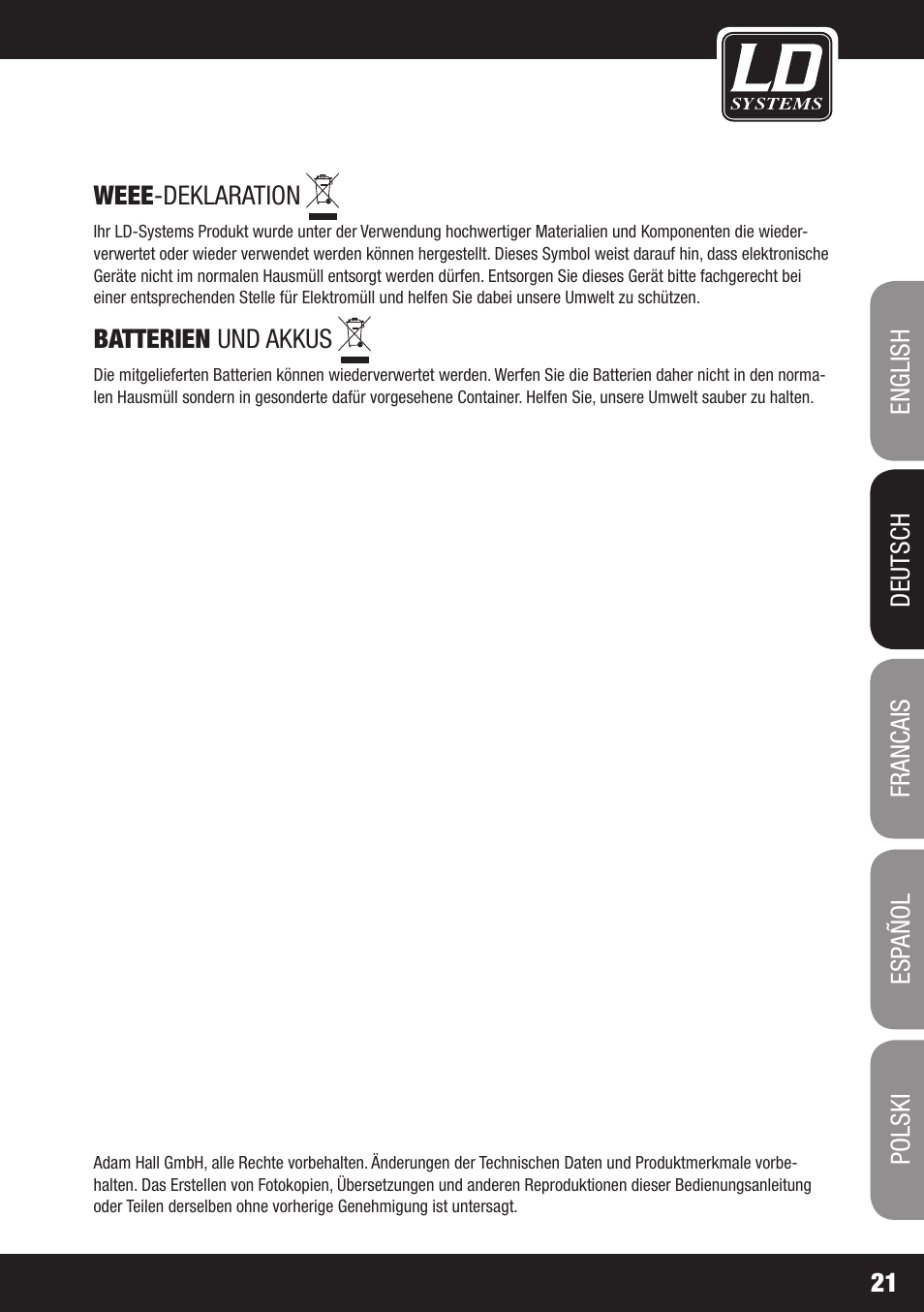 LD Systems DAVE 8 XS User Manual | Page 21 / 52