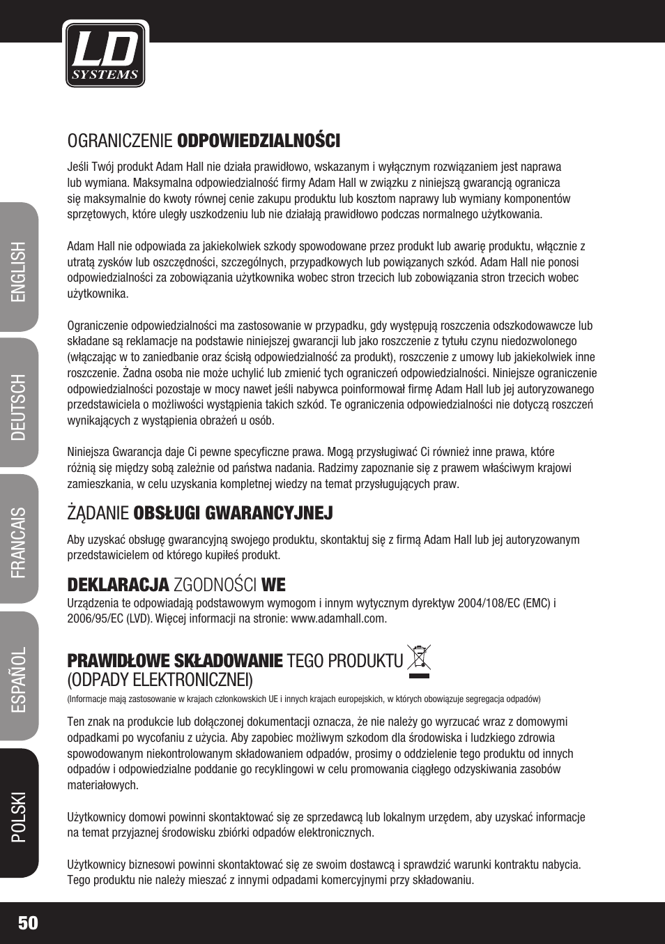 LD Systems DAVE 8 XS User Manual | Page 50 / 52