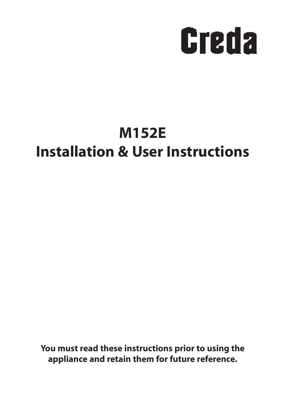 Creda M152E User Manual | 20 pages