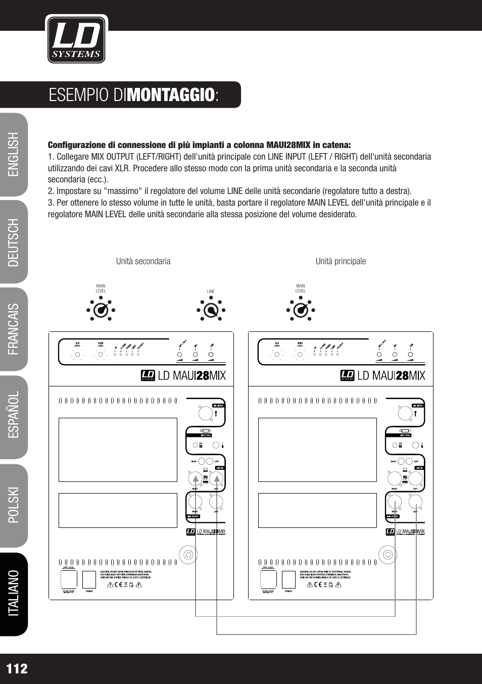 Esempio di montaggio | LD Systems MAUI 28 MIX User Manual | Page 112 / 124