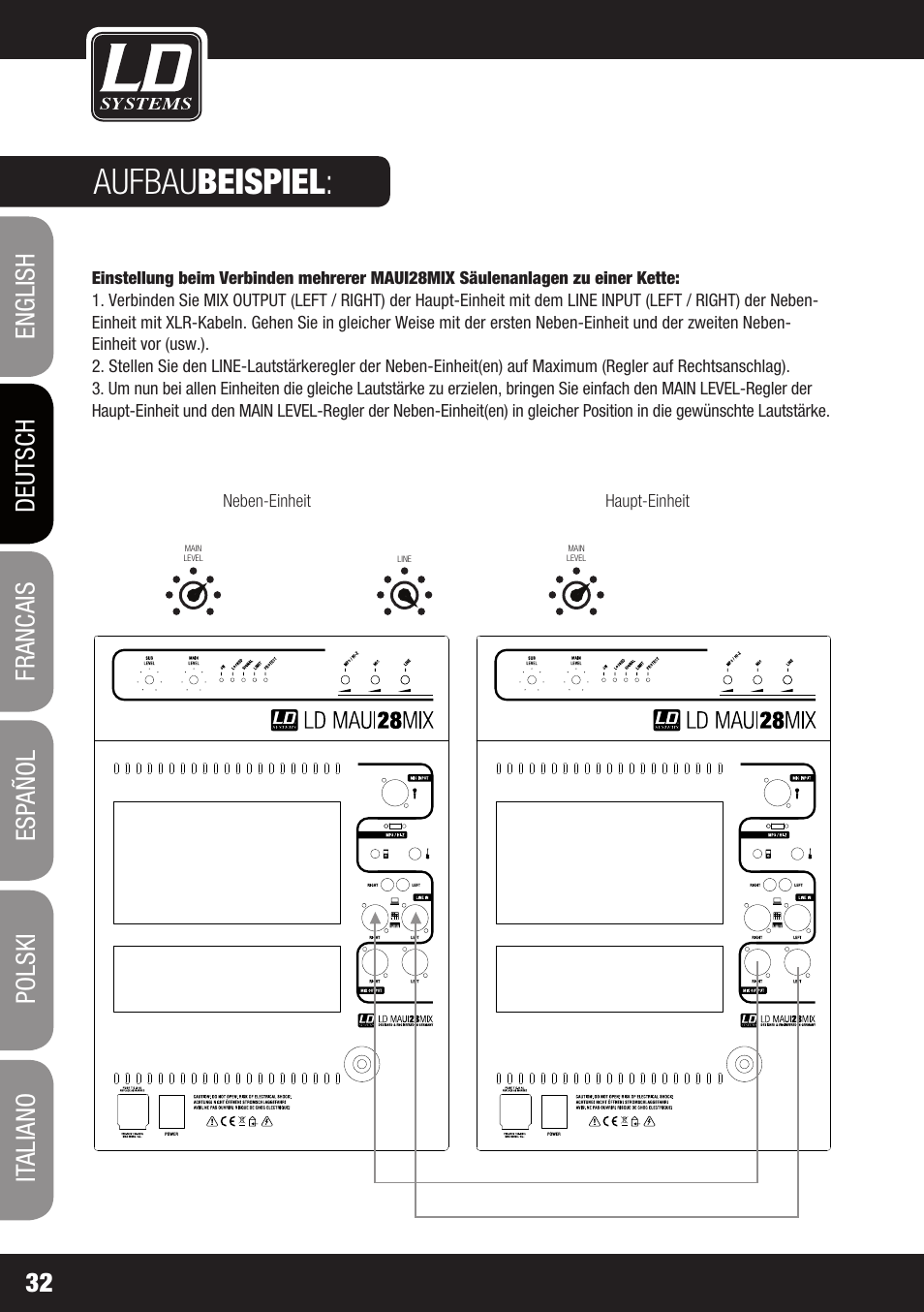Aufbau beispiel | LD Systems MAUI 28 MIX User Manual | Page 32 / 124