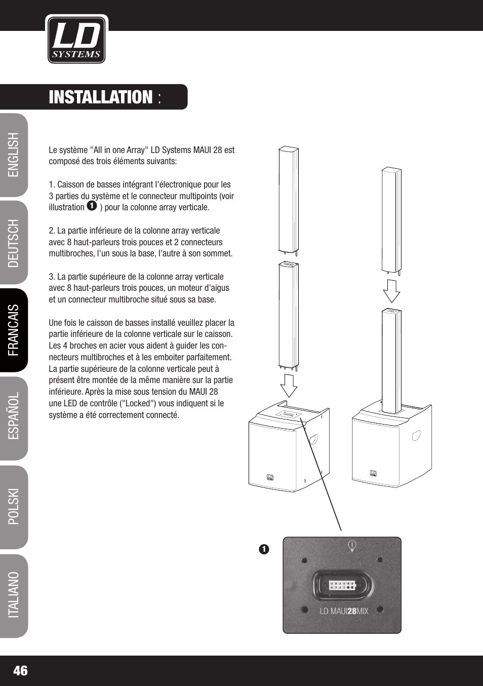 Installation | LD Systems MAUI 28 MIX User Manual | Page 46 / 124