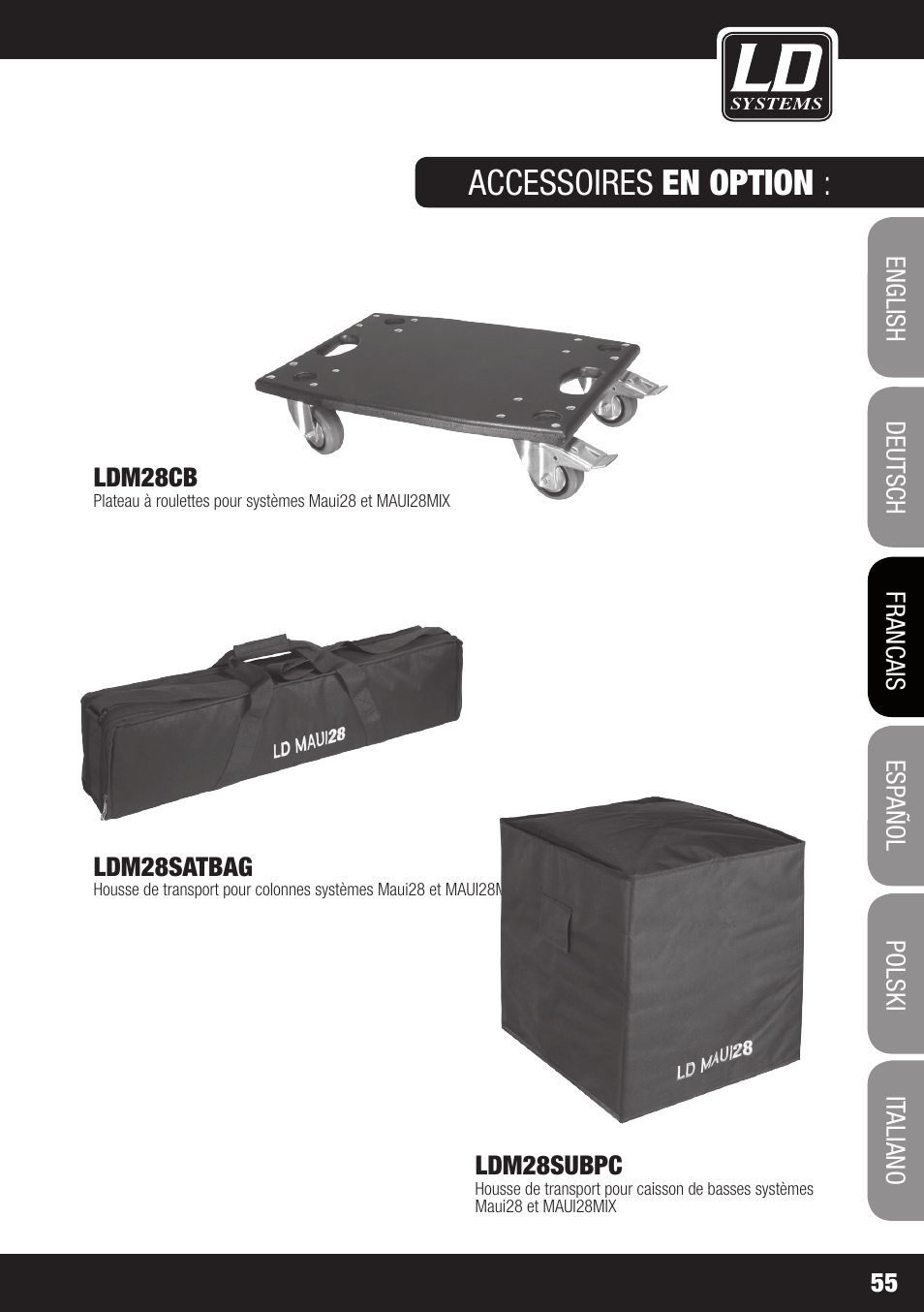 Accessoires en option | LD Systems MAUI 28 MIX User Manual | Page 55 / 124