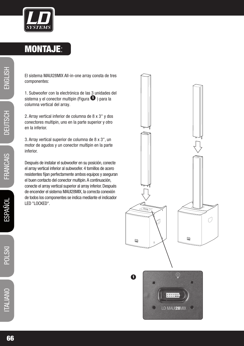 Montaje | LD Systems MAUI 28 MIX User Manual | Page 66 / 124