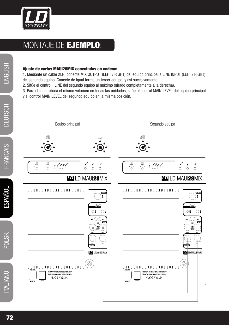 Montaje de ejemplo | LD Systems MAUI 28 MIX User Manual | Page 72 / 124