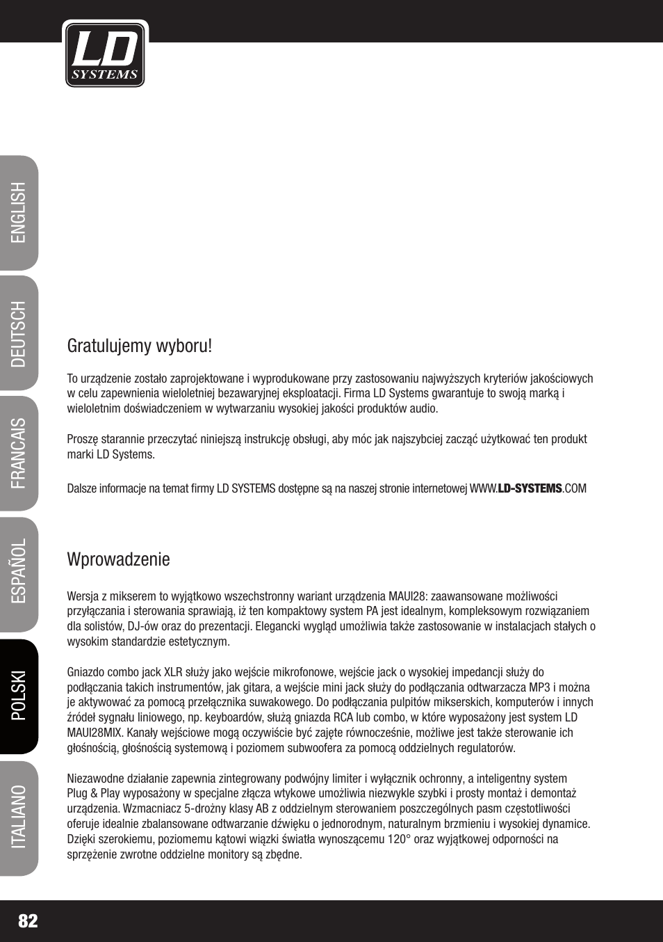 LD Systems MAUI 28 MIX User Manual | Page 82 / 124