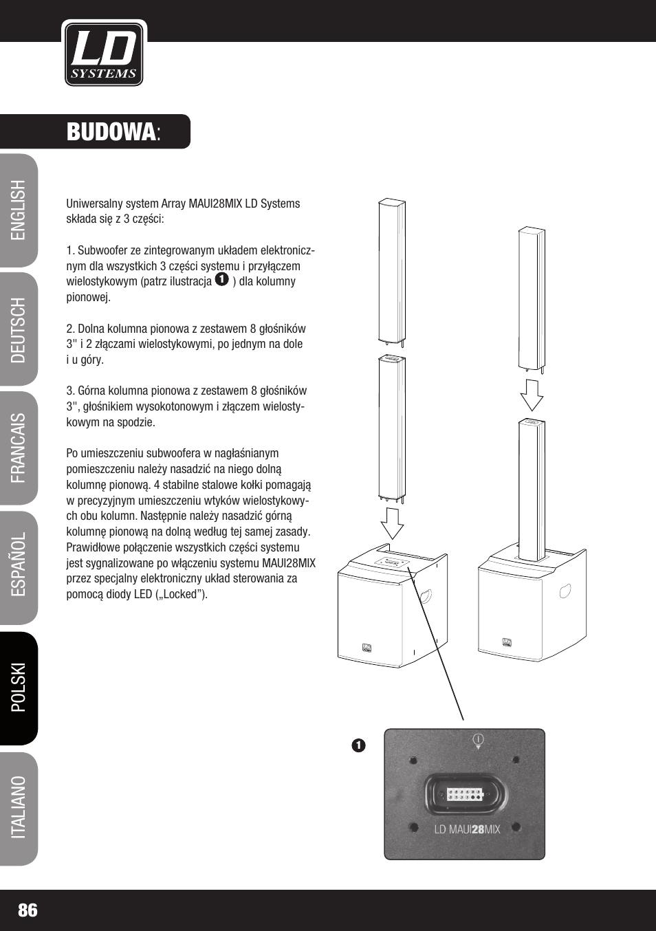 Budowa | LD Systems MAUI 28 MIX User Manual | Page 86 / 124