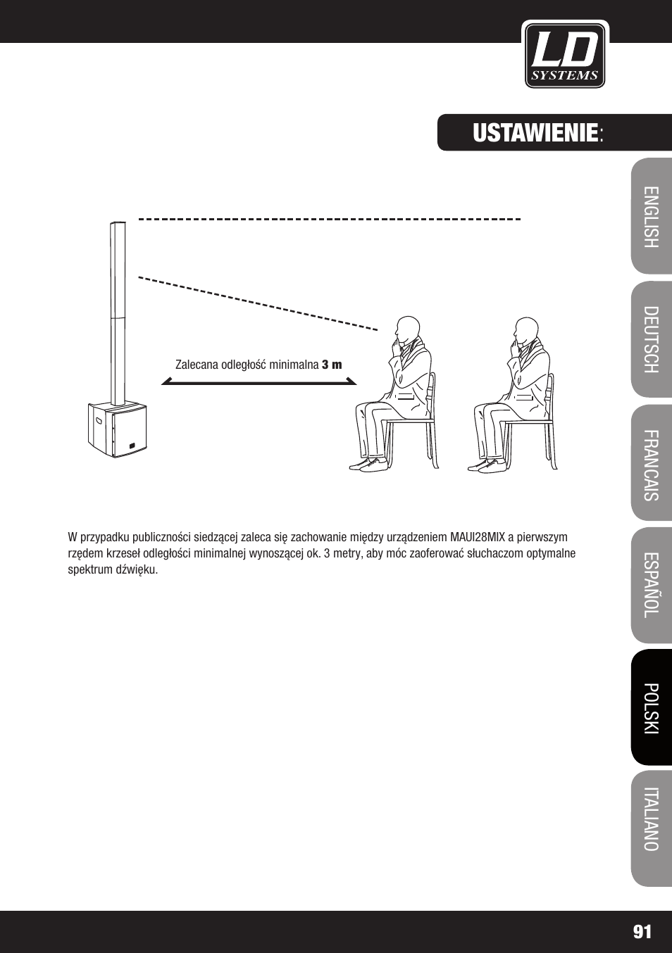 Ustawienie | LD Systems MAUI 28 MIX User Manual | Page 91 / 124