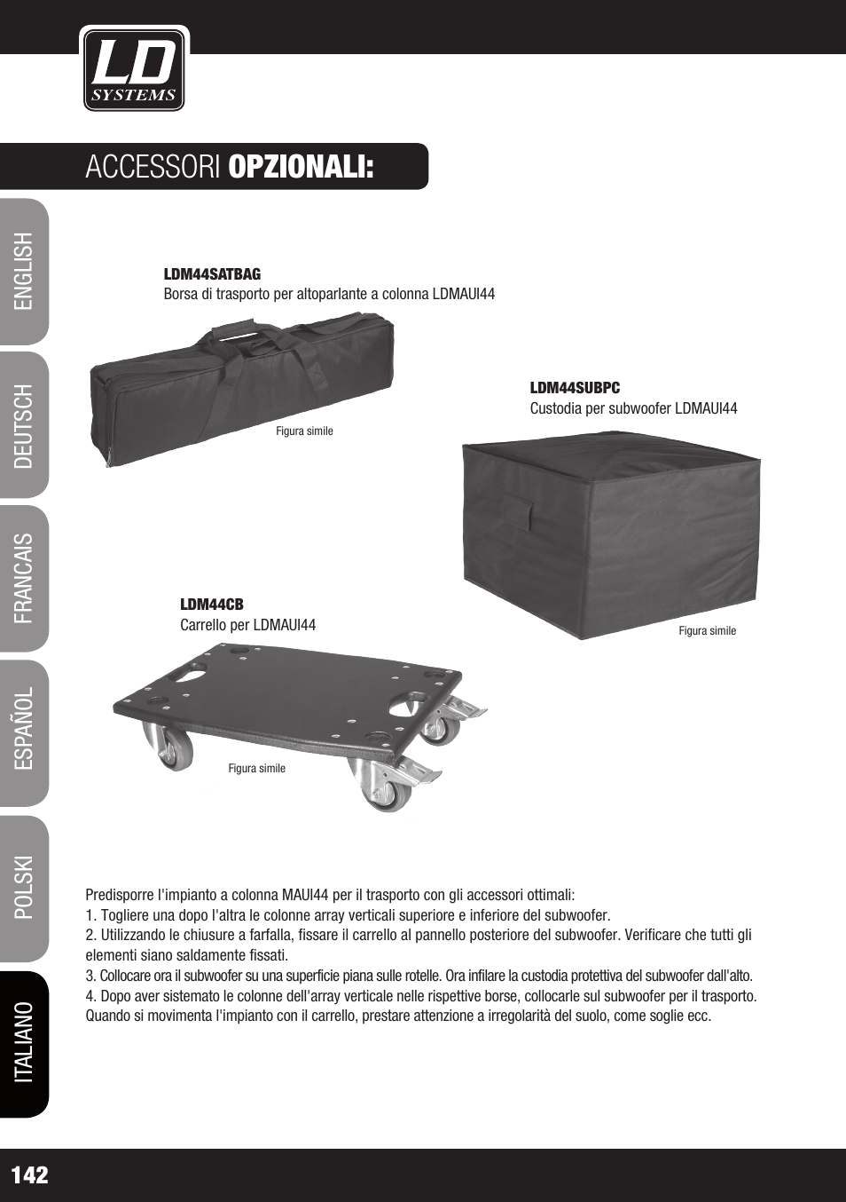 Accessori opzionali | LD Systems MAUI 44 User Manual | Page 142 / 148