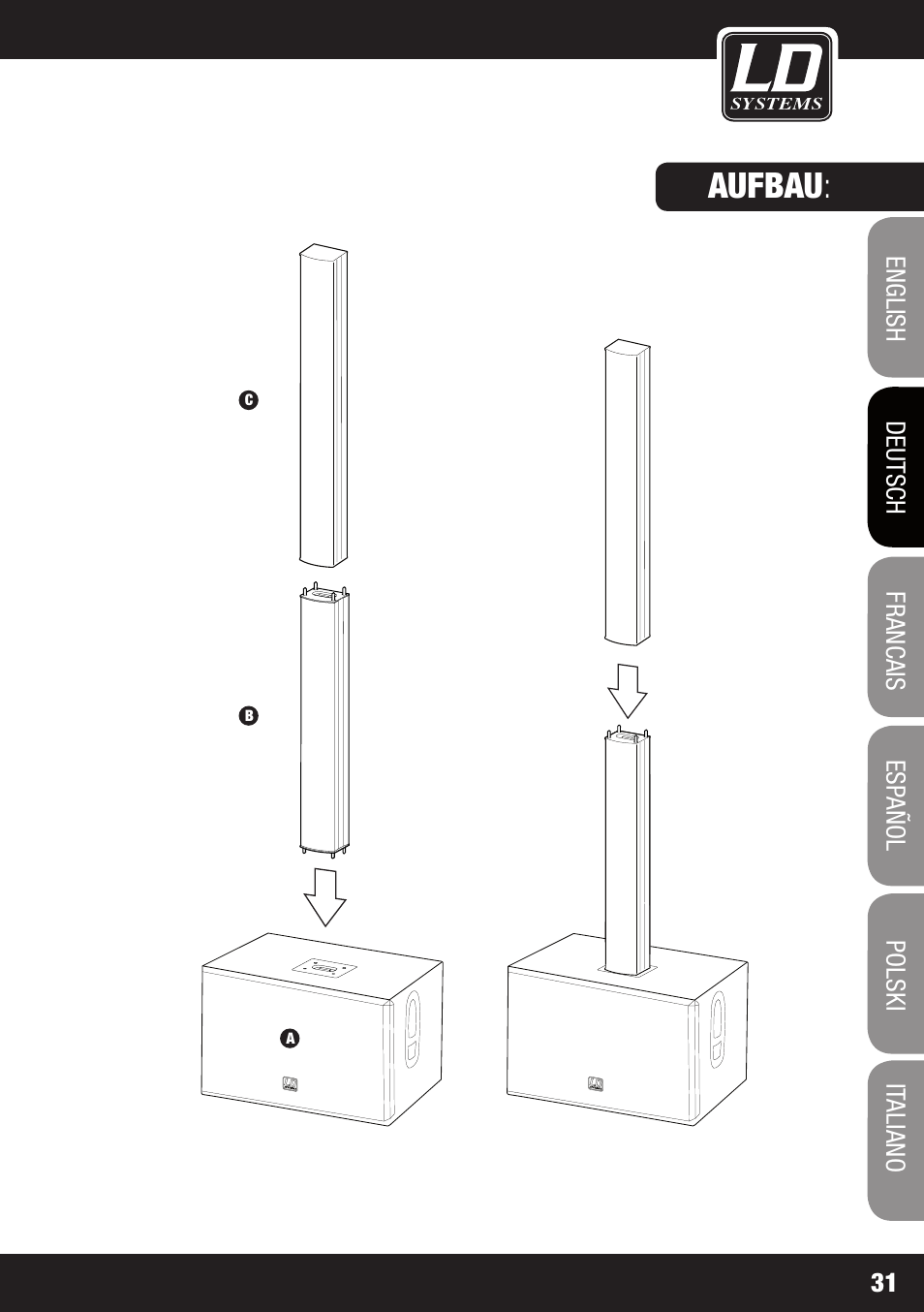 Aufbau | LD Systems MAUI 44 User Manual | Page 31 / 148