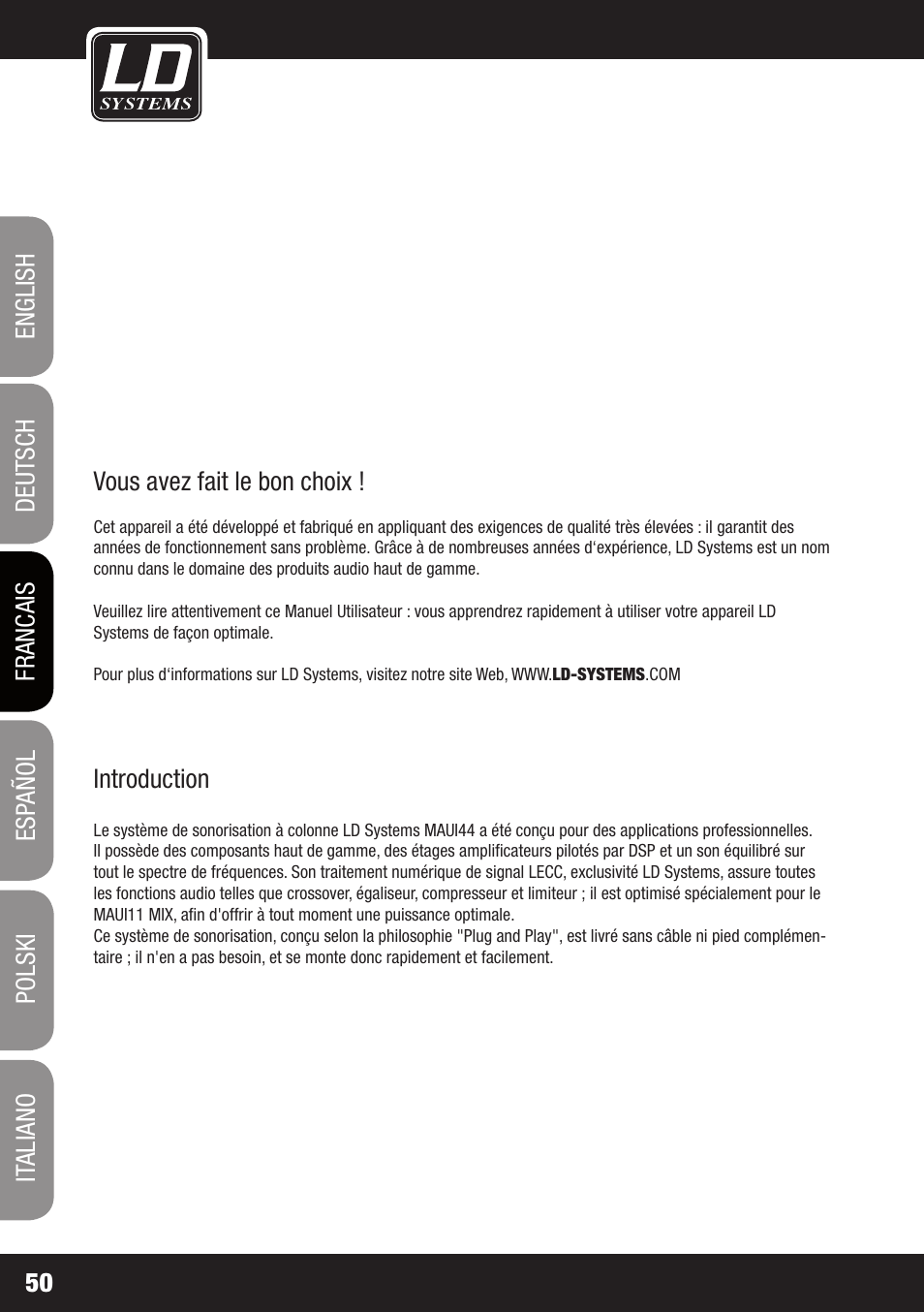 LD Systems MAUI 44 User Manual | Page 50 / 148