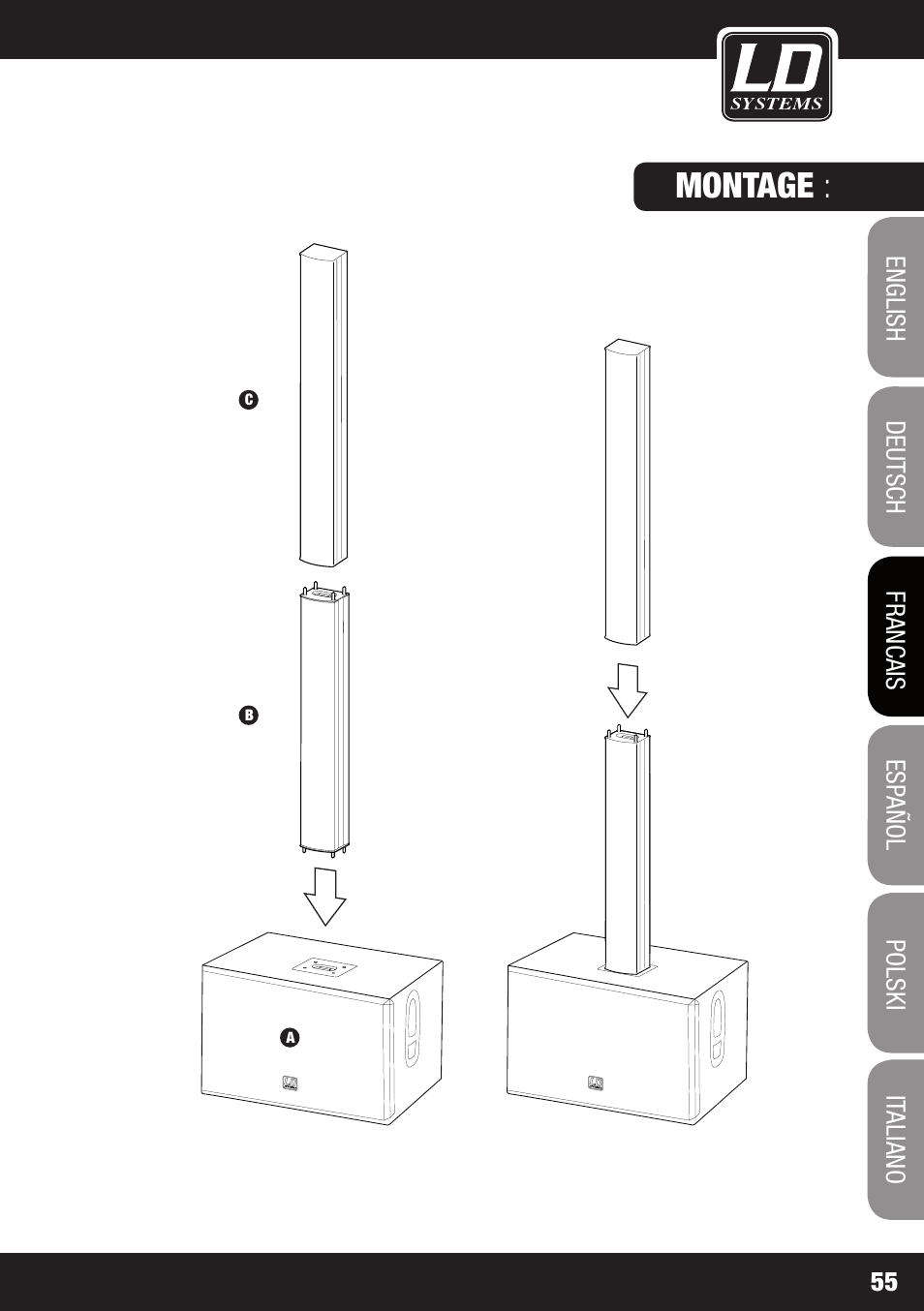 Montage | LD Systems MAUI 44 User Manual | Page 55 / 148
