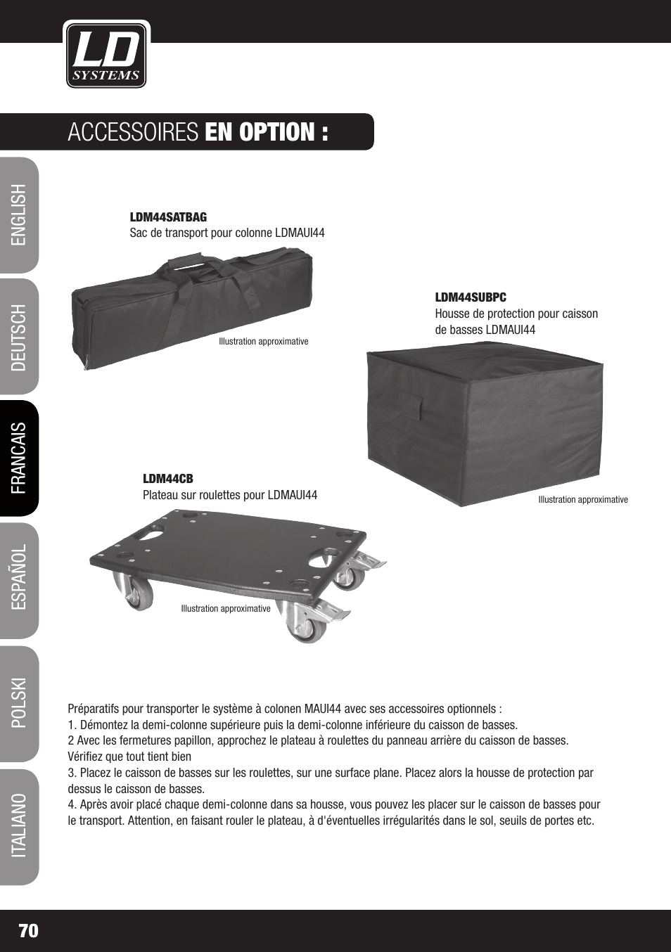 Accessoires en option | LD Systems MAUI 44 User Manual | Page 70 / 148