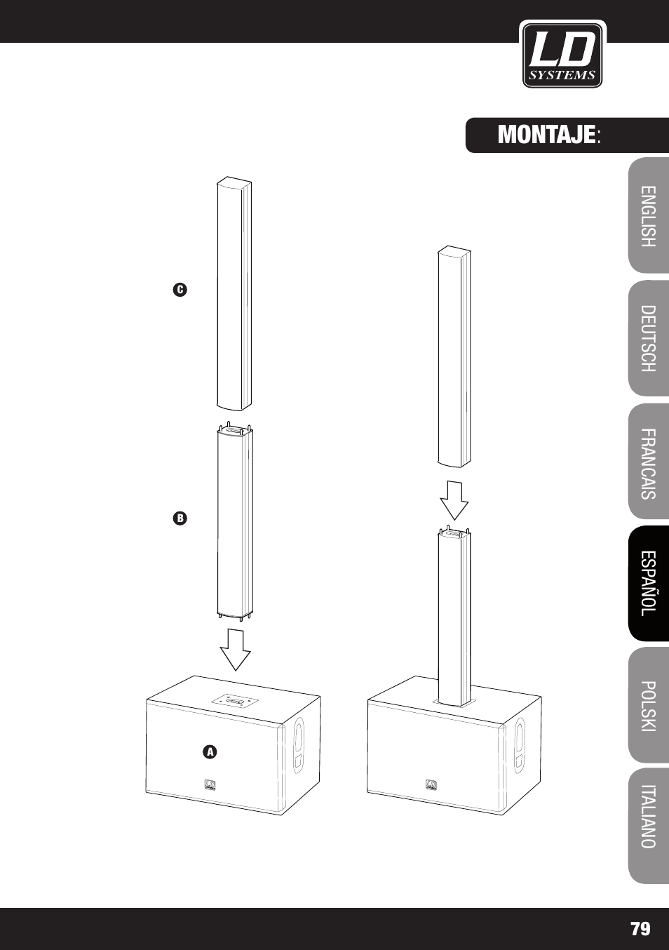 Montaje | LD Systems MAUI 44 User Manual | Page 79 / 148