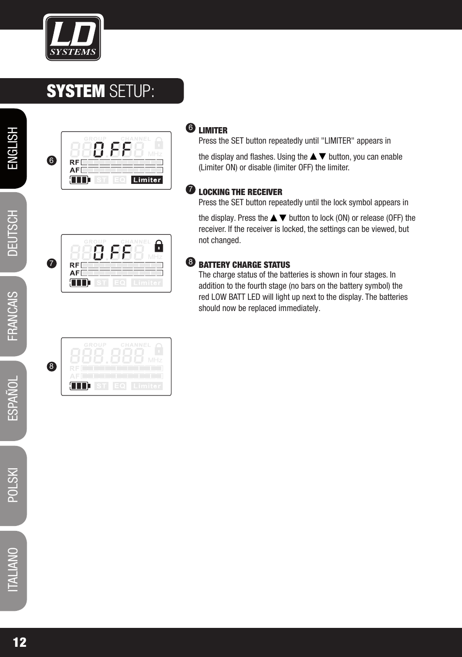 System setup | LD Systems MEI 1000 G2 User Manual | Page 12 / 134