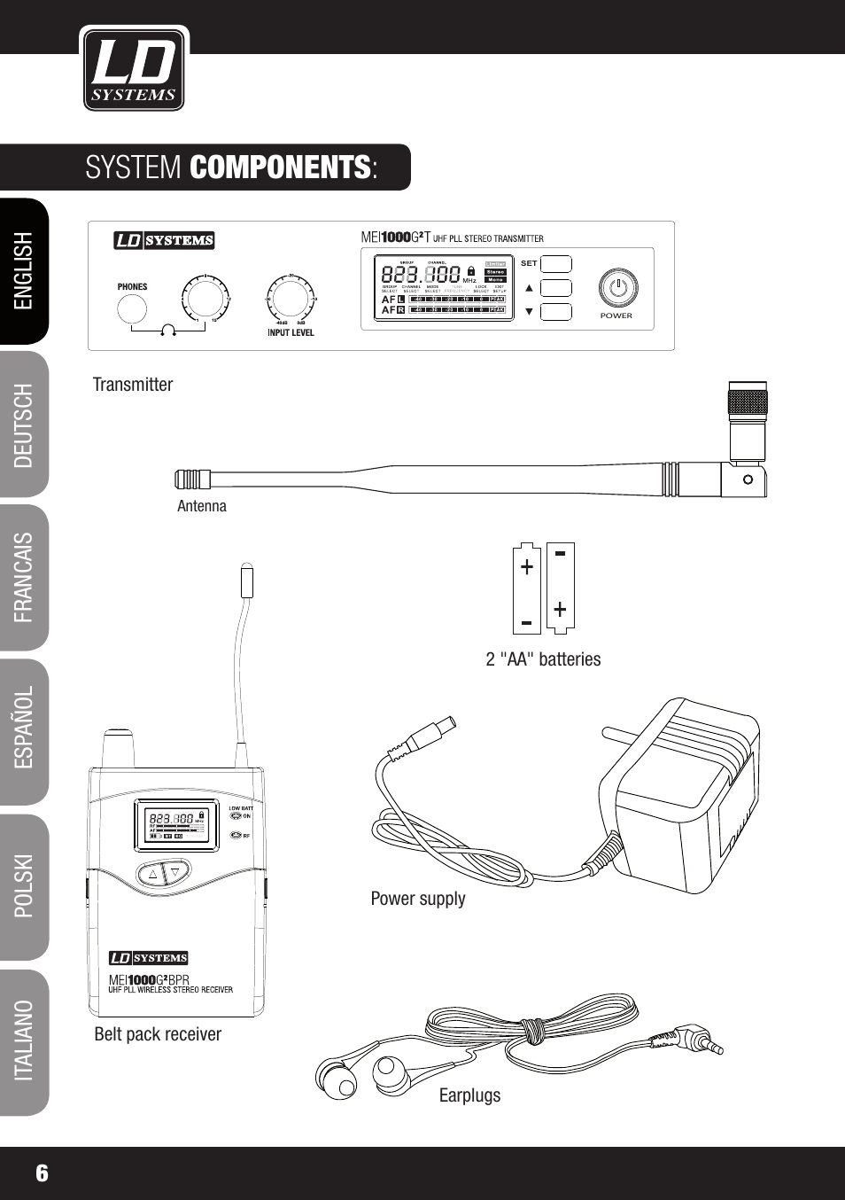 System components | LD Systems MEI 1000 G2 User Manual | Page 6 / 134