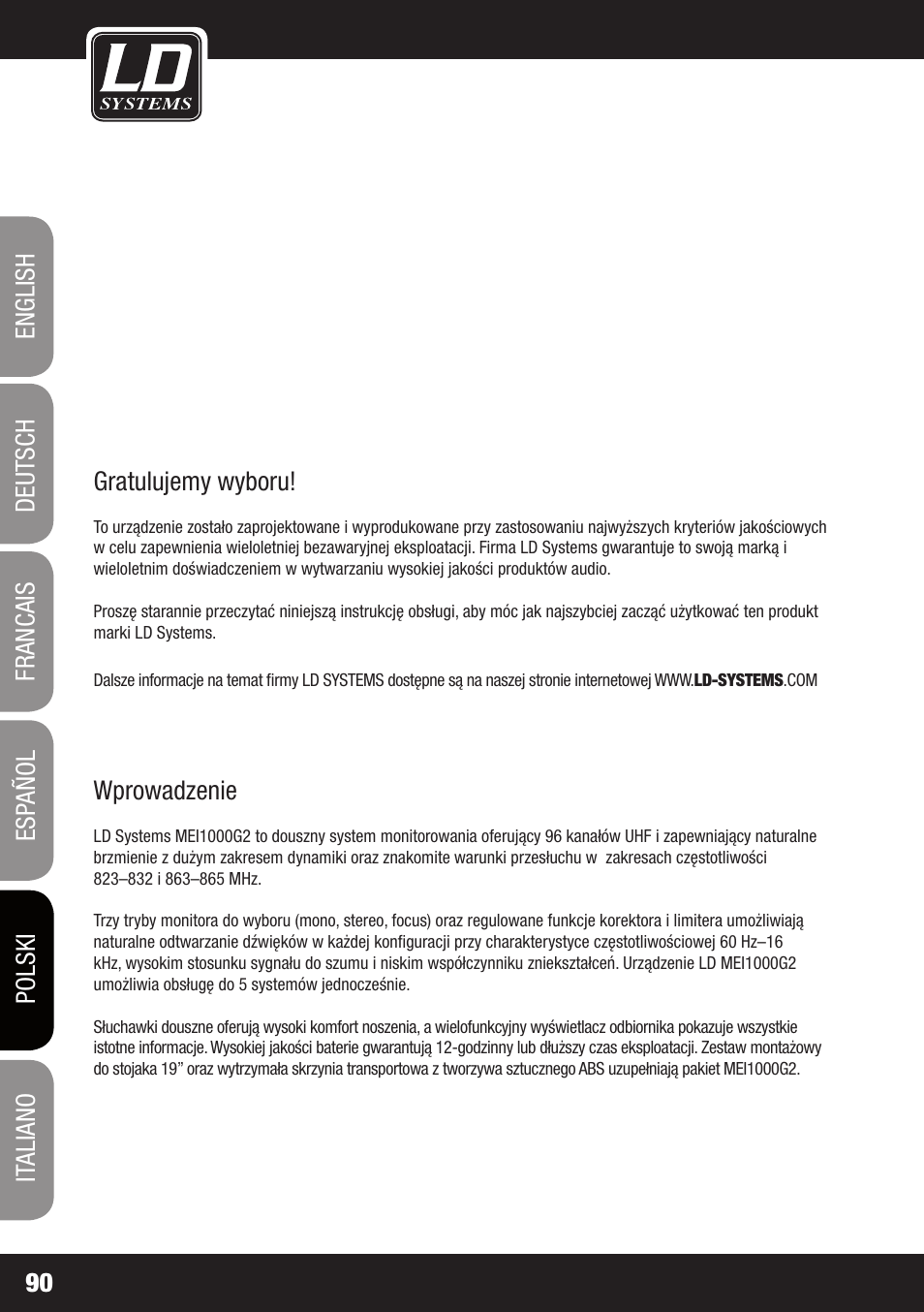 LD Systems MEI 1000 G2 User Manual | Page 90 / 134