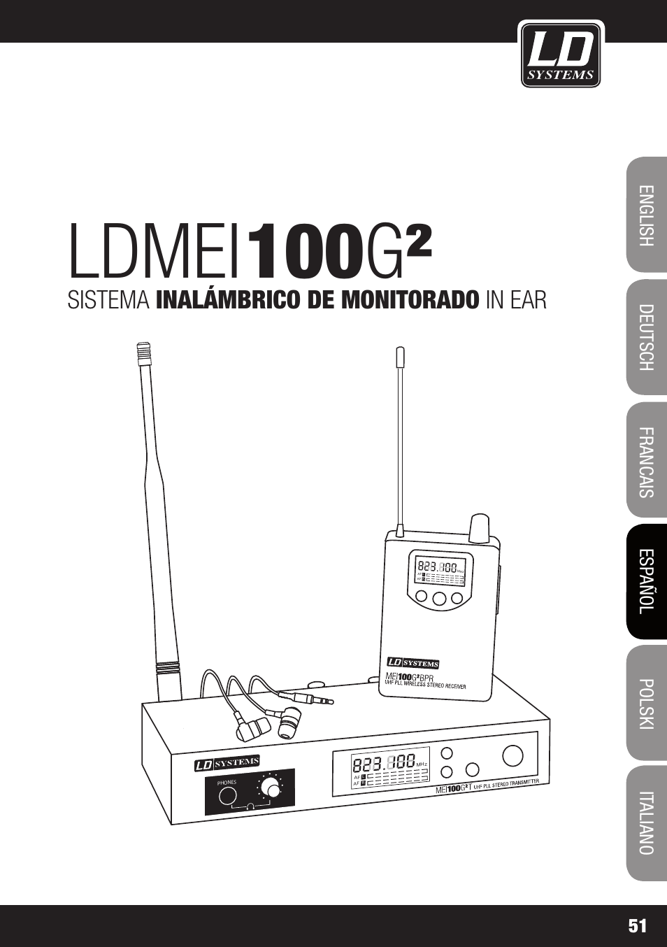Ldmei, 100 g, Sistema inalámbrico de monitorado in ear | LD Systems MEI 100 G2 User Manual | Page 51 / 100