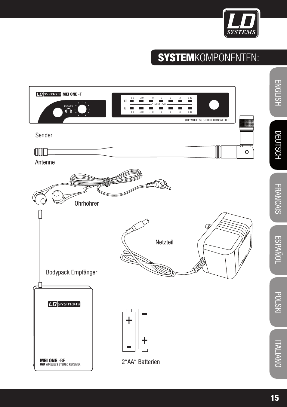 System komponenten | LD Systems MEI ONE 1 User Manual | Page 15 / 62