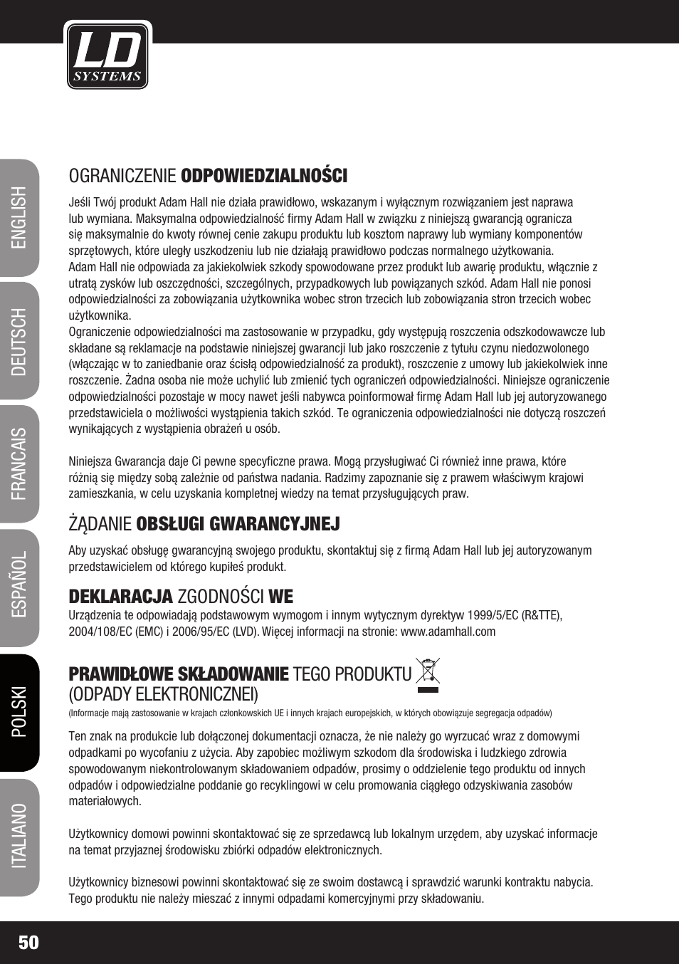 LD Systems MEI ONE 1 User Manual | Page 50 / 62