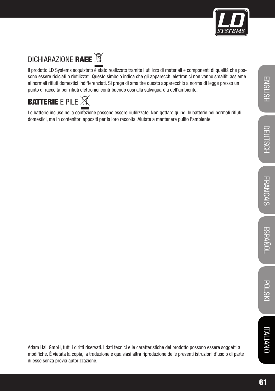 LD Systems MEI ONE 1 User Manual | Page 61 / 62