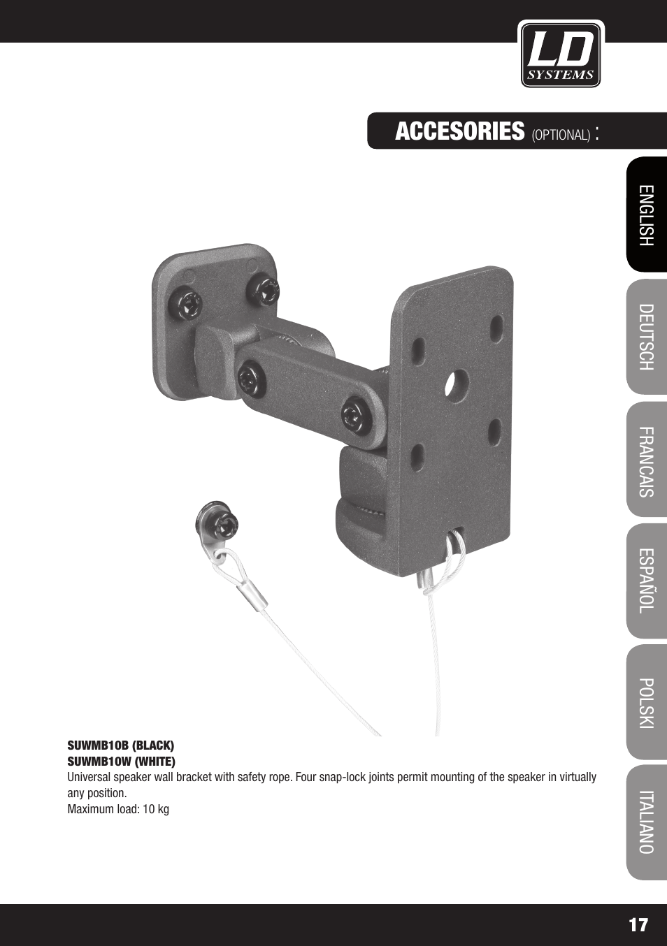 Combination examples: accesories | LD Systems LDSAT42G2(W) User Manual | Page 17 / 172