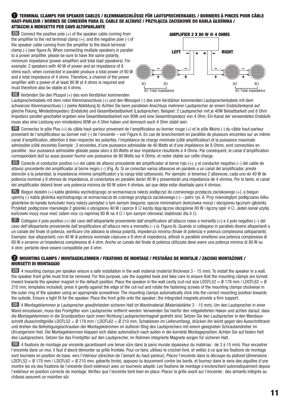 LD Systems CONTRACTOR CFL 62 100 V User Manual | Page 11 / 24