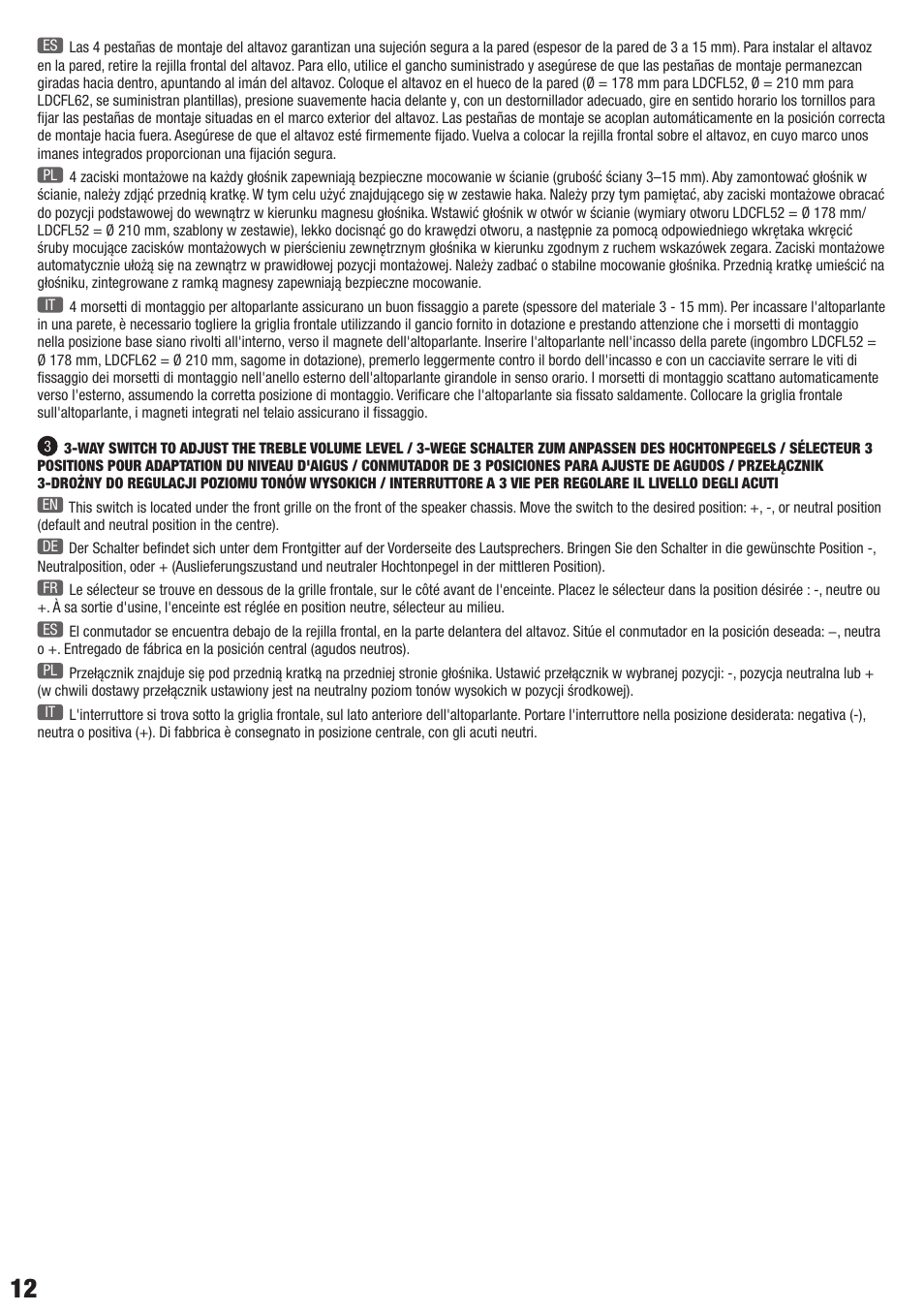 LD Systems CONTRACTOR CFL 62 100 V User Manual | Page 12 / 24