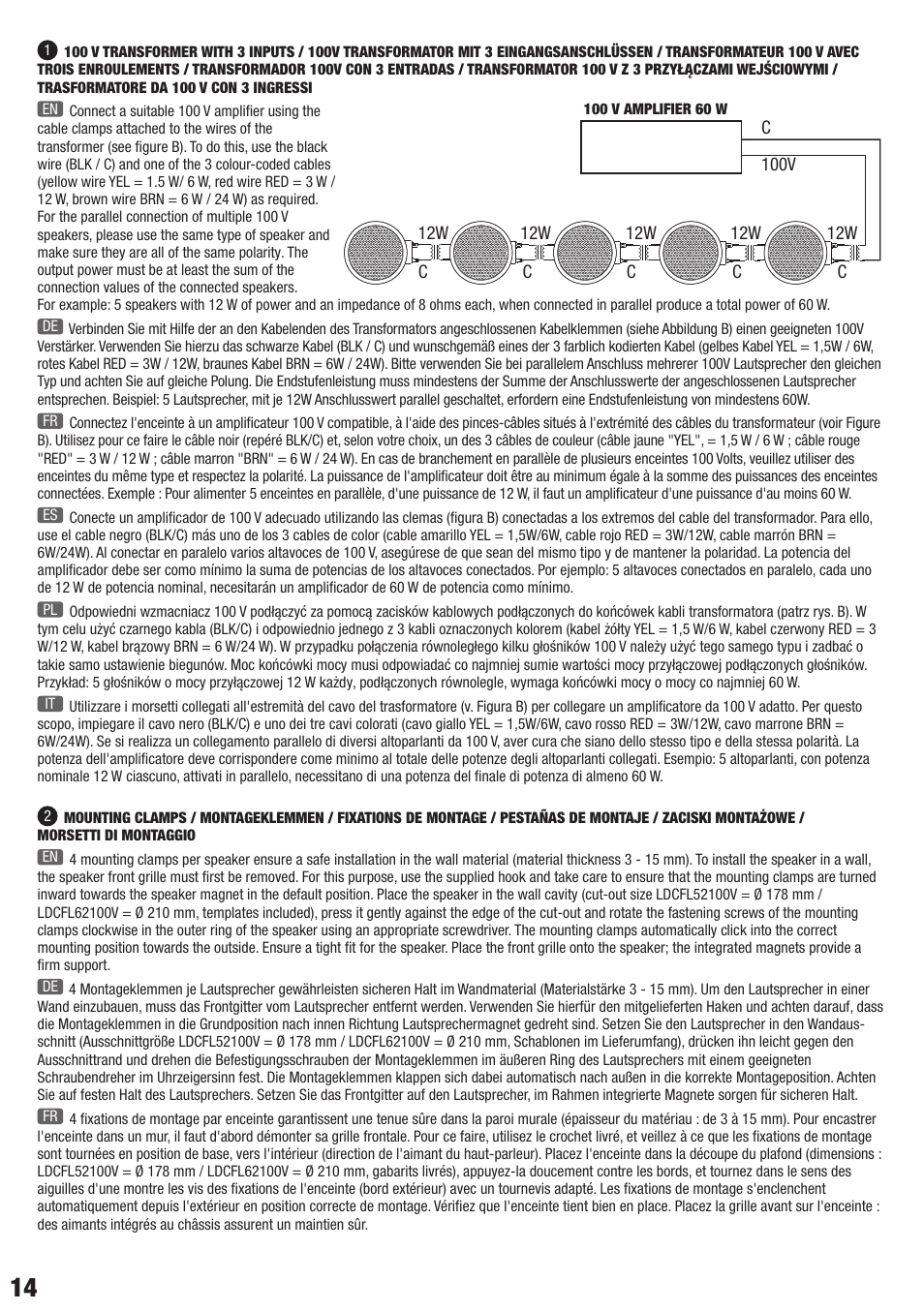 LD Systems CONTRACTOR CFL 62 100 V User Manual | Page 14 / 24