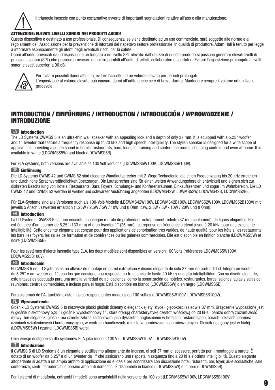 LD Systems CONTRACTOR CWMSS 5 W User Manual | Page 9 / 20