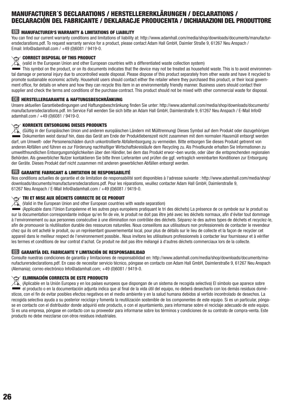 LD Systems VA 8 User Manual | Page 26 / 28
