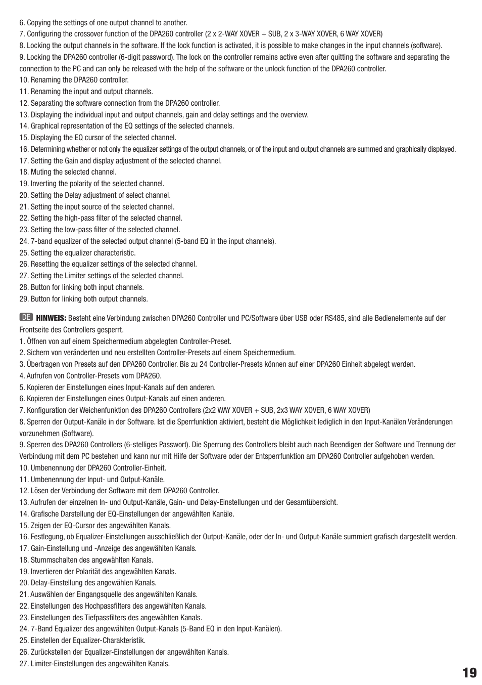 LD Systems DPA 260 User Manual | Page 19 / 28