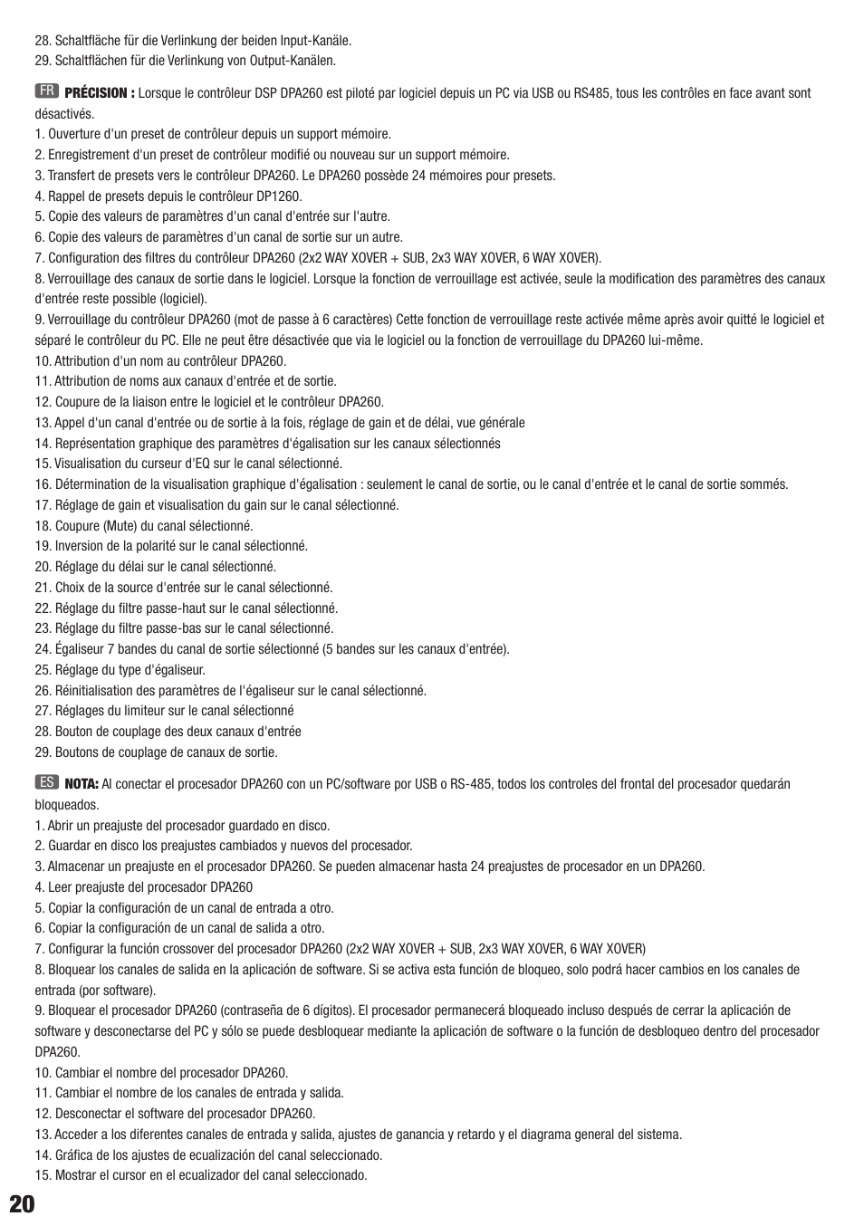 LD Systems DPA 260 User Manual | Page 20 / 28