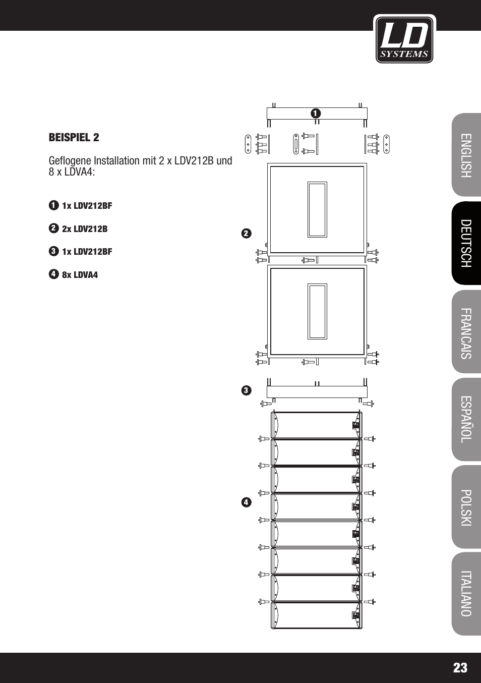 Zubehör für line array-anwendungen | LD Systems V 212 SUB User Manual | Page 23 / 88