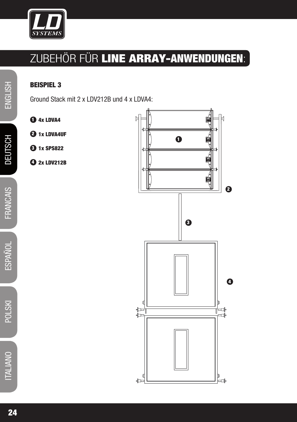 Zubehör für line array-anwendungen | LD Systems V 212 SUB User Manual | Page 24 / 88