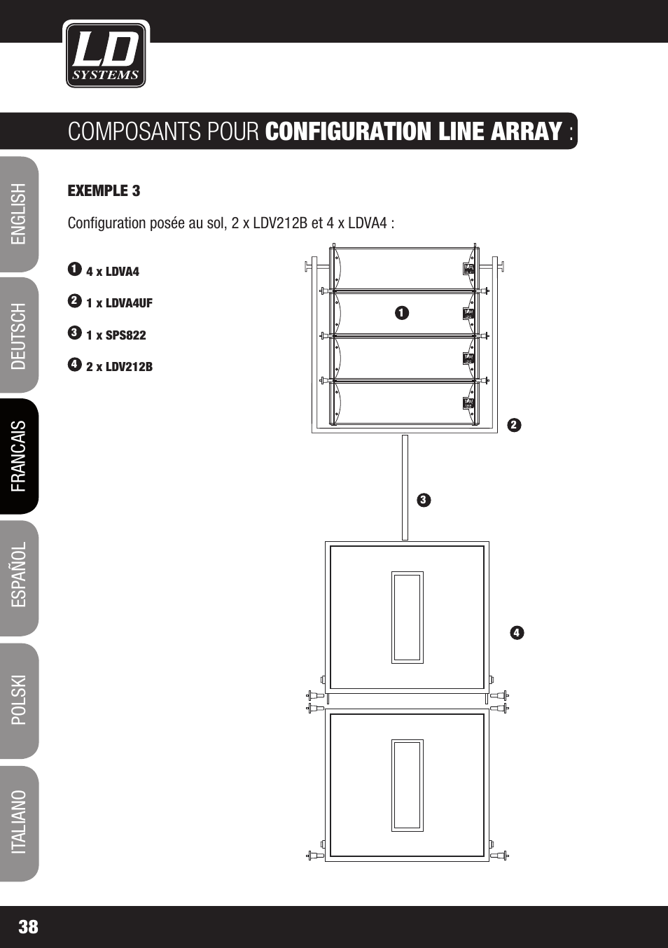 Composants pour configuration line array | LD Systems V 212 SUB User Manual | Page 38 / 88