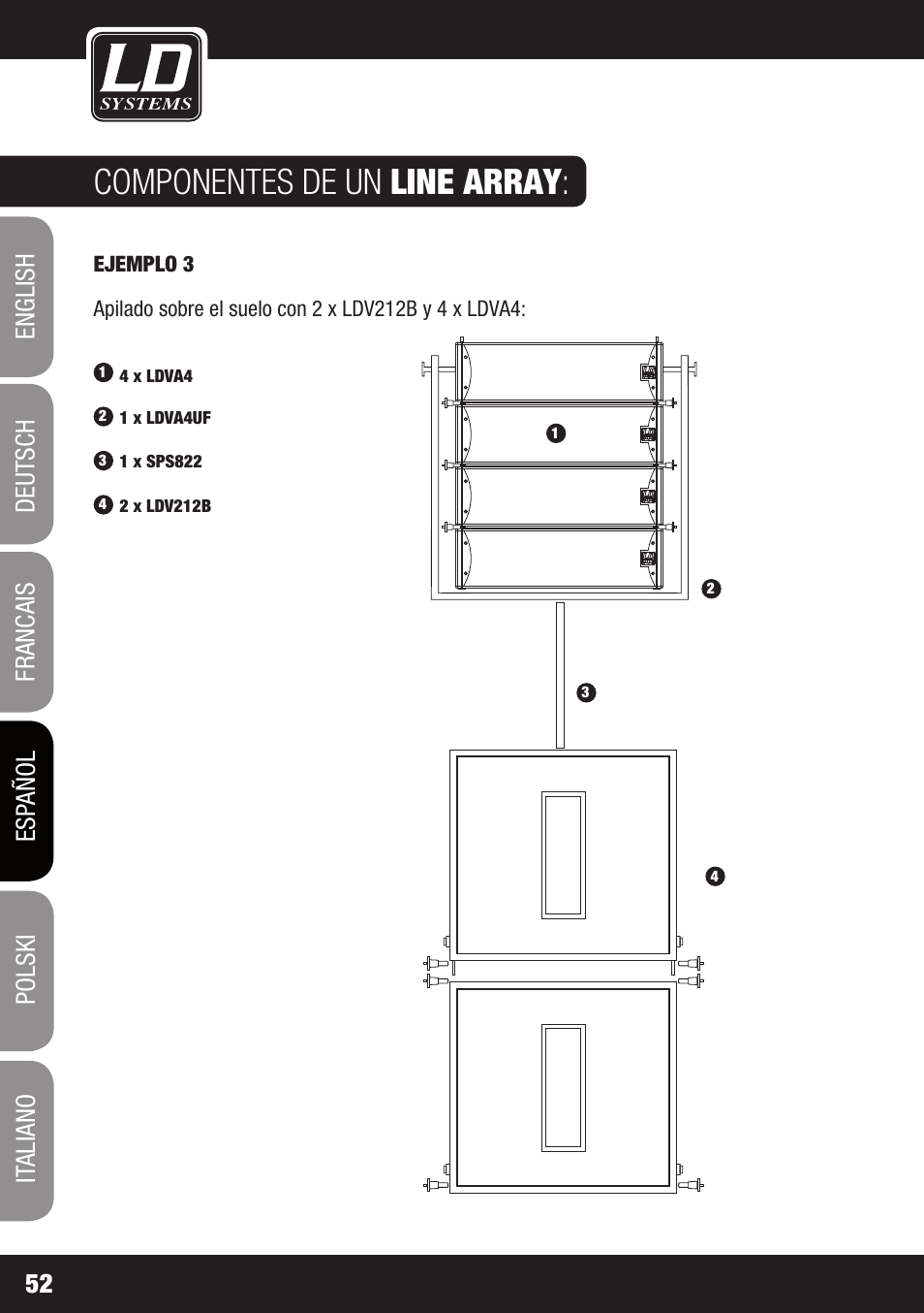 Componentes de un line array | LD Systems V 212 SUB User Manual | Page 52 / 88