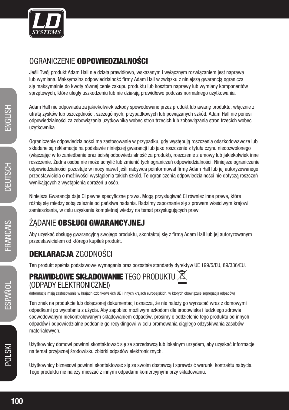 LD Systems LAX 8 D User Manual | Page 100 / 104