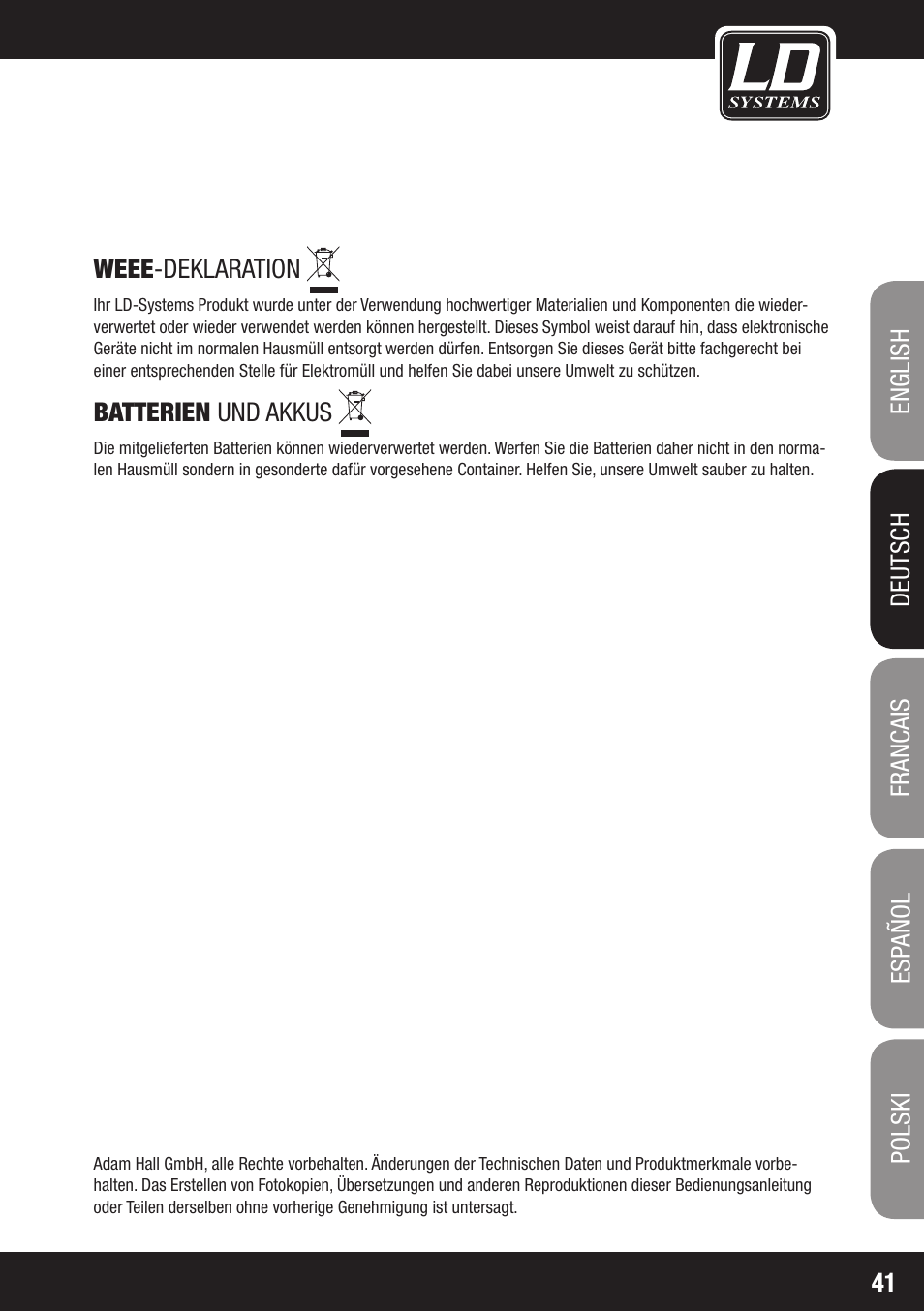 LD Systems LAX 8 D User Manual | Page 41 / 104