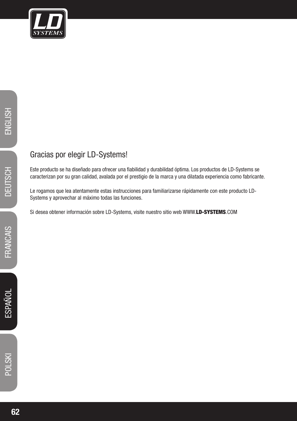 LD Systems LAX 8 D User Manual | Page 62 / 104