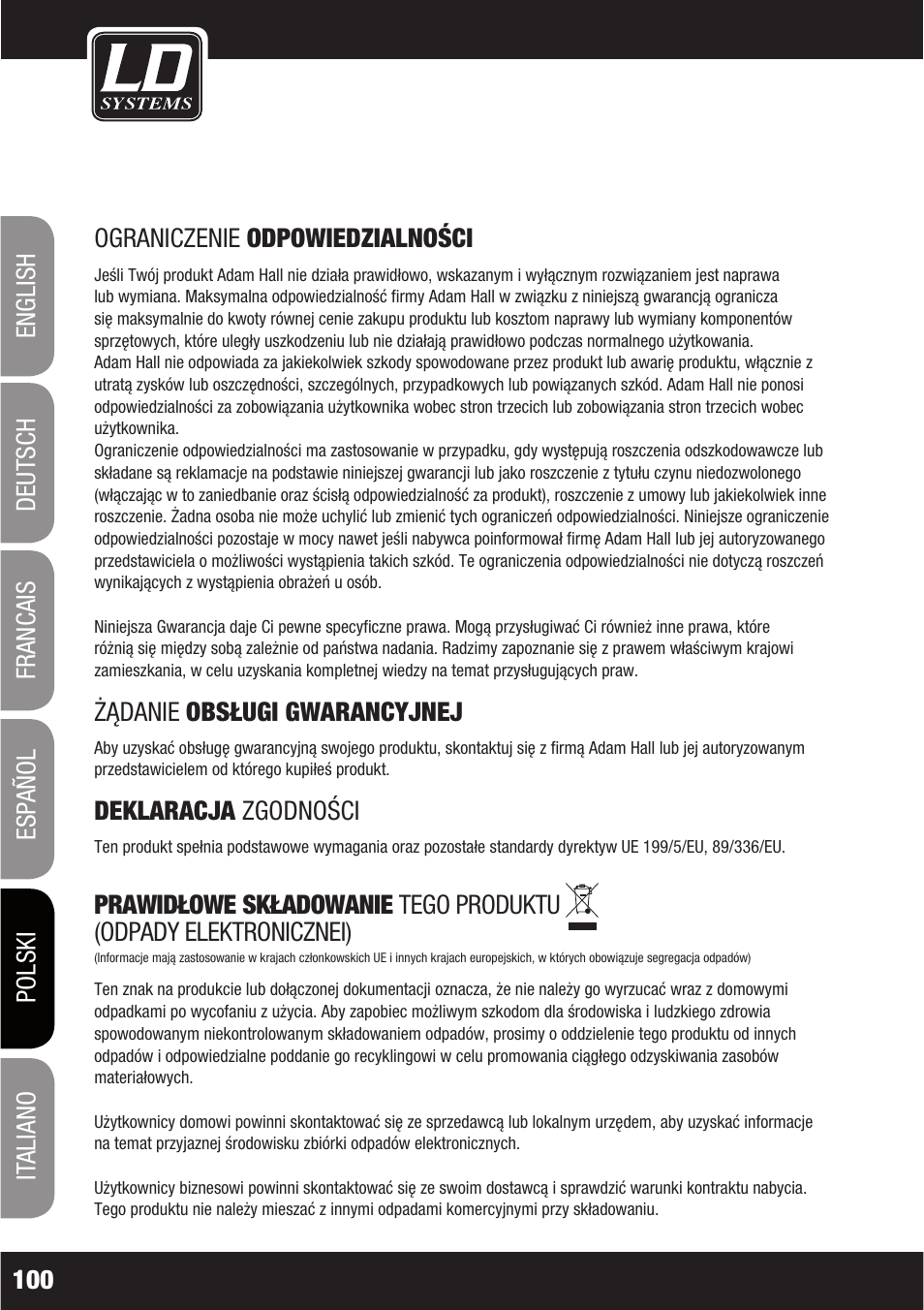 LD Systems LAX 16 D User Manual | Page 100 / 122