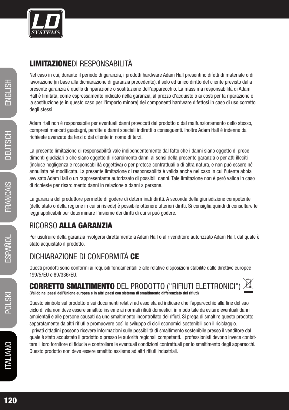LD Systems LAX 16 D User Manual | Page 120 / 122
