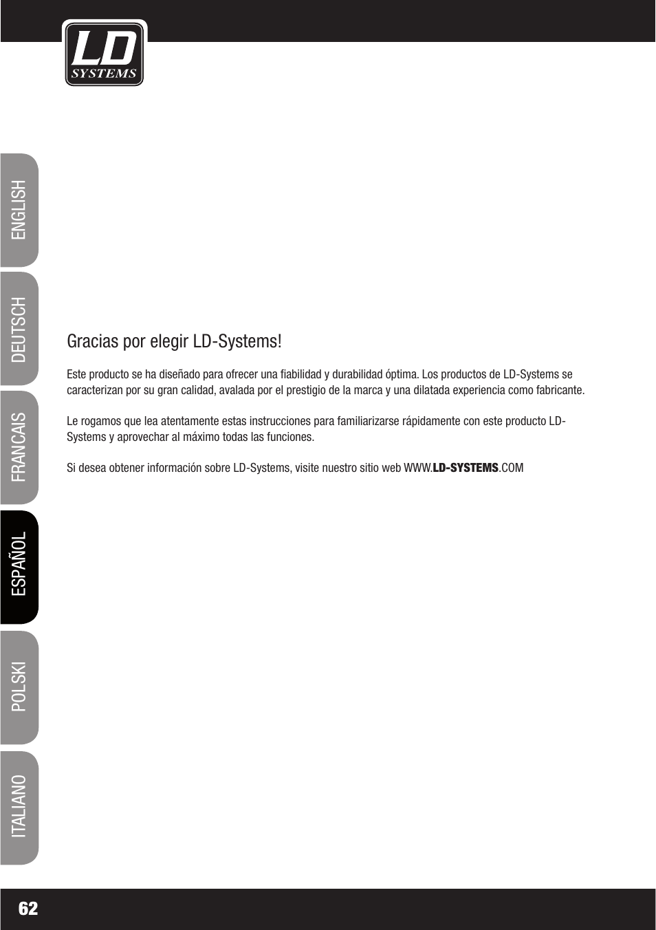 LD Systems LAX 16 D User Manual | Page 62 / 122