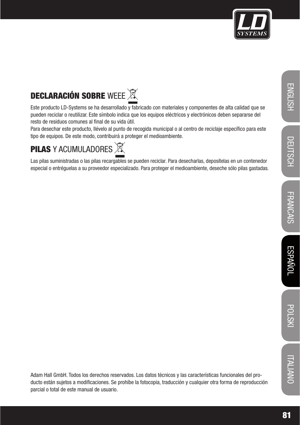 LD Systems LAX 16 D User Manual | Page 81 / 122