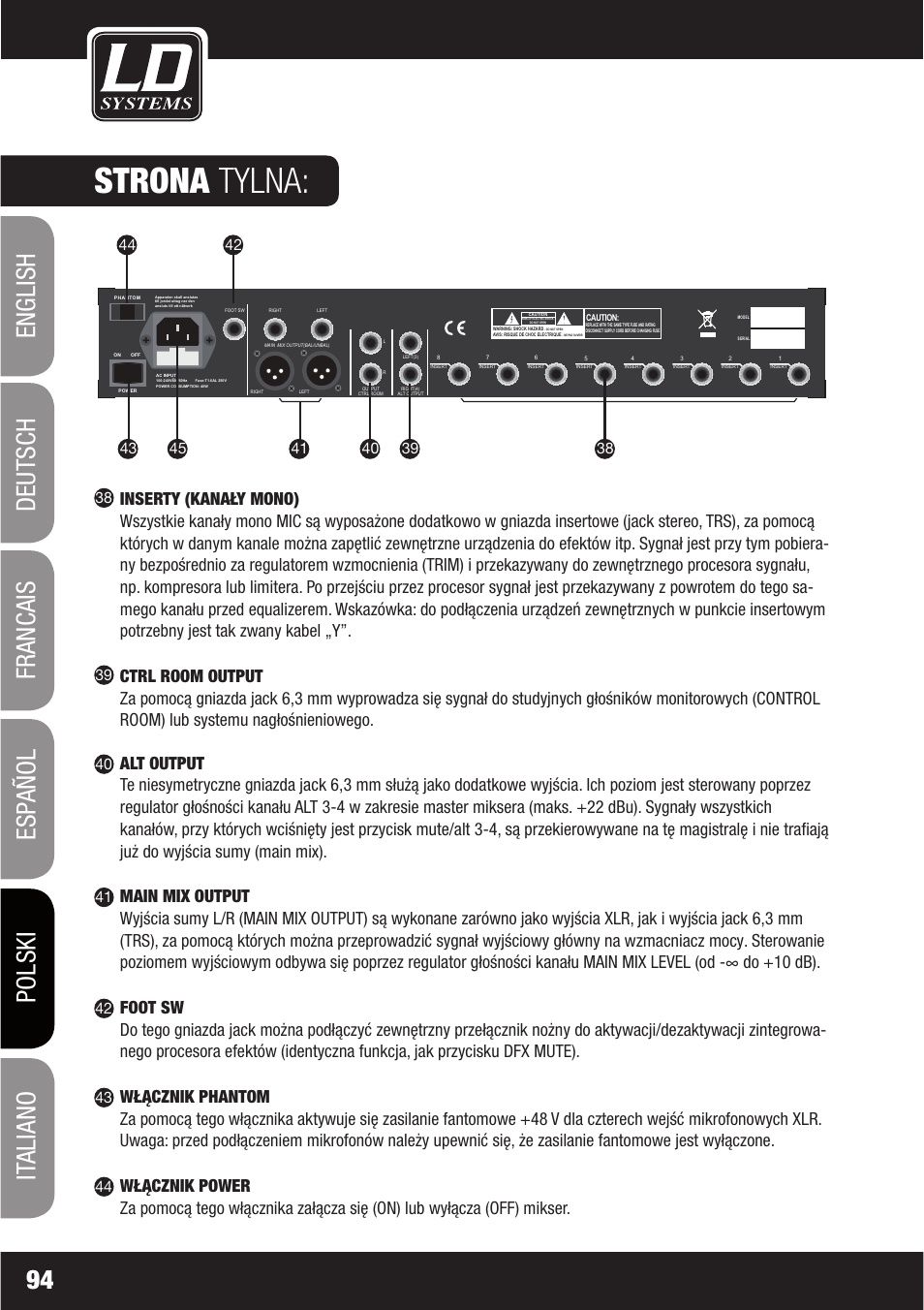 Strona tylna | LD Systems LAX 16 D User Manual | Page 94 / 122